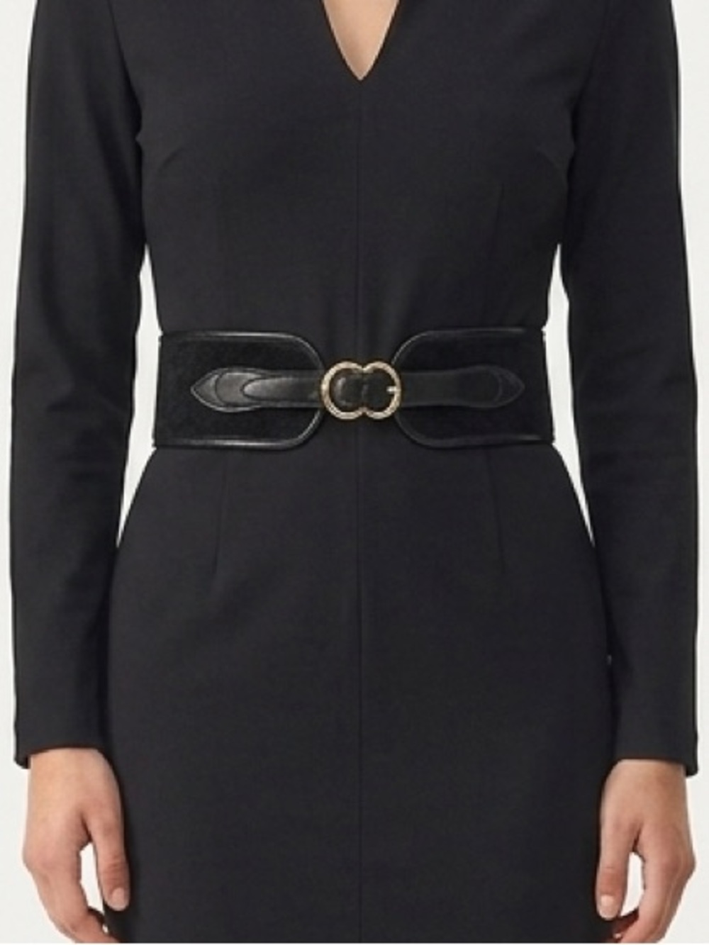H&M | Leatherette Wide Buckle Belt Sz L